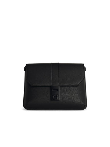 Salvatore Ferragamo 'Twins' Black Leather Waist Bag Man