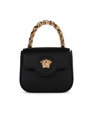 Versace 'La Medusa' Black Leather Mini Bag Woman