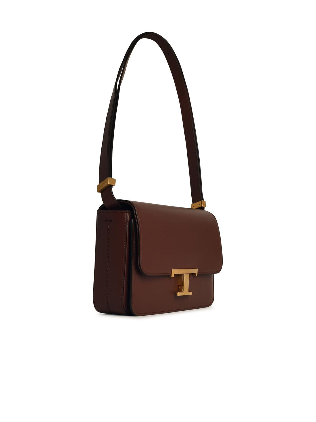 Tod's Mini Shoulder Strap In Brown Leather Woman