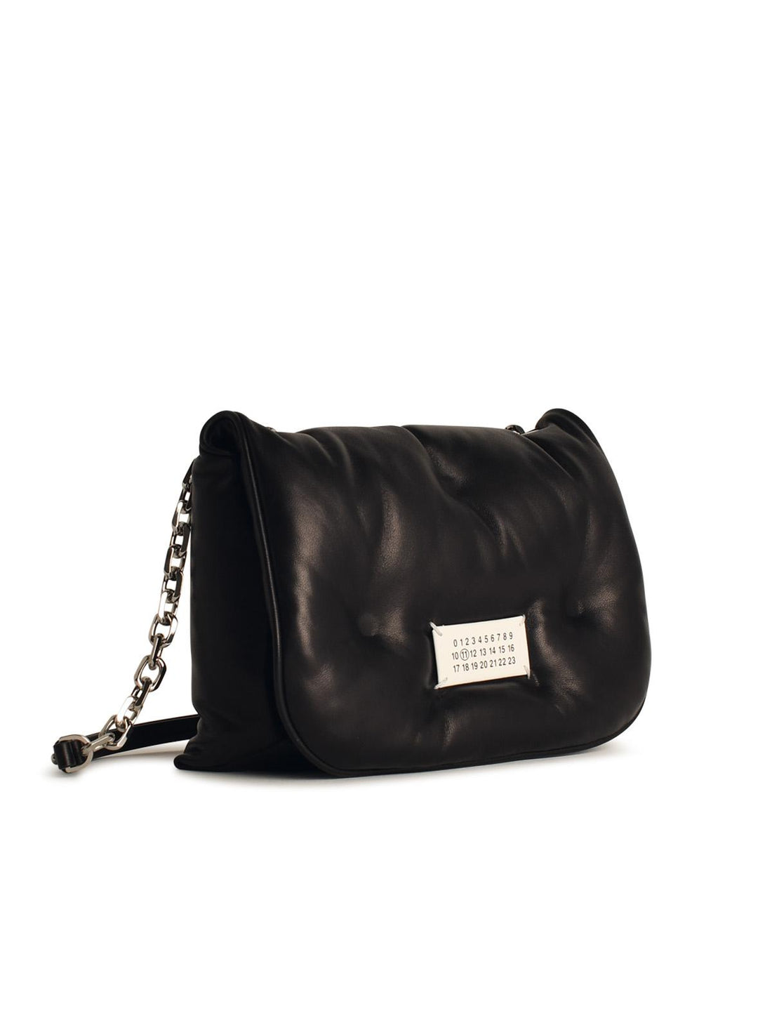 Maison Margiela 'Glam Slam' Black Leather Crossbody Bag Woman