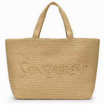 Saint Laurent Raffia Tote Bag With Logo Women