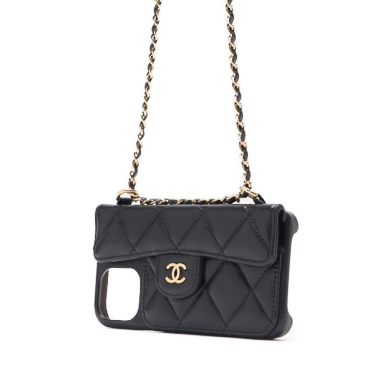Chanel Matrasse Smartphone Case (iPhone 13pro) Chain Sder  Black  Shoulder Bag  Shellder Bag Ladies Bag Hybrid ? Ship? Ladies Online