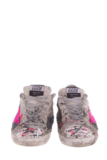 Golden Goose Limited Edition Paint Splatter Black & Pink Sneakers