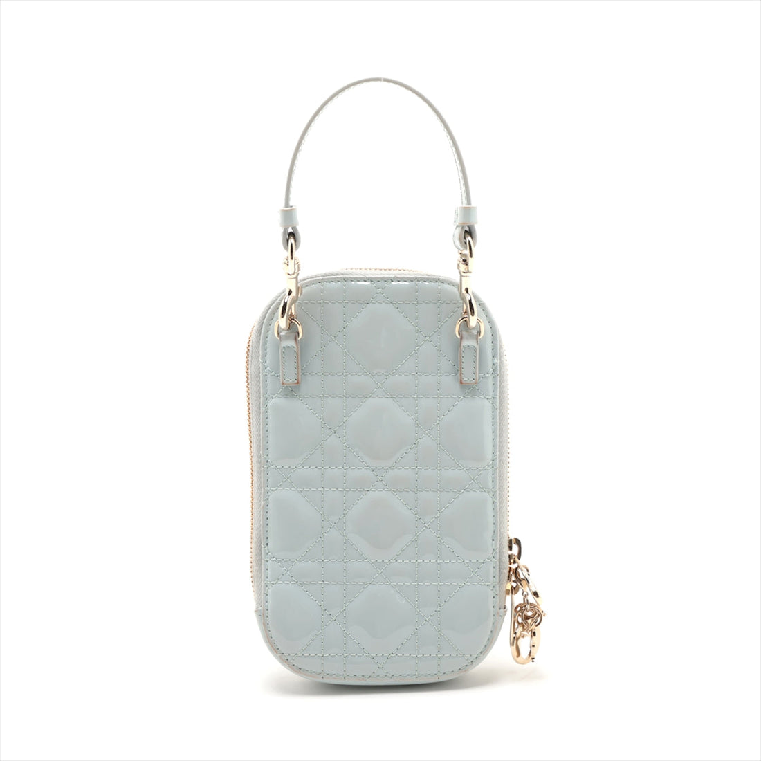 Christian Dior Canaridge Foundhalter Patent Leather Chain Shoulder Bag Blue