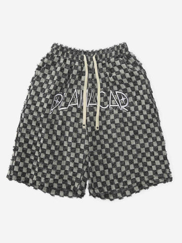 Sneakerland Plaid Denim Shorts