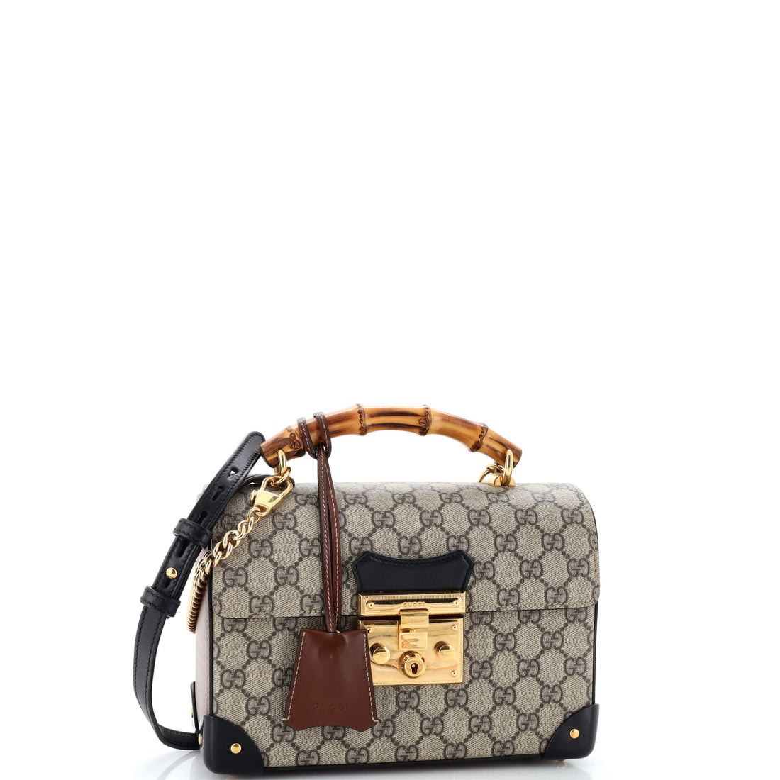 Padlock Bamboo Shoulder Bag GG Coated Canvas Small
