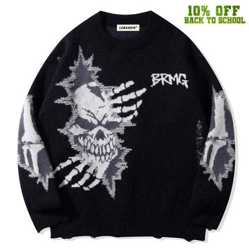 Makersluxe® Dark Gothic Sweater Skull and Bone
