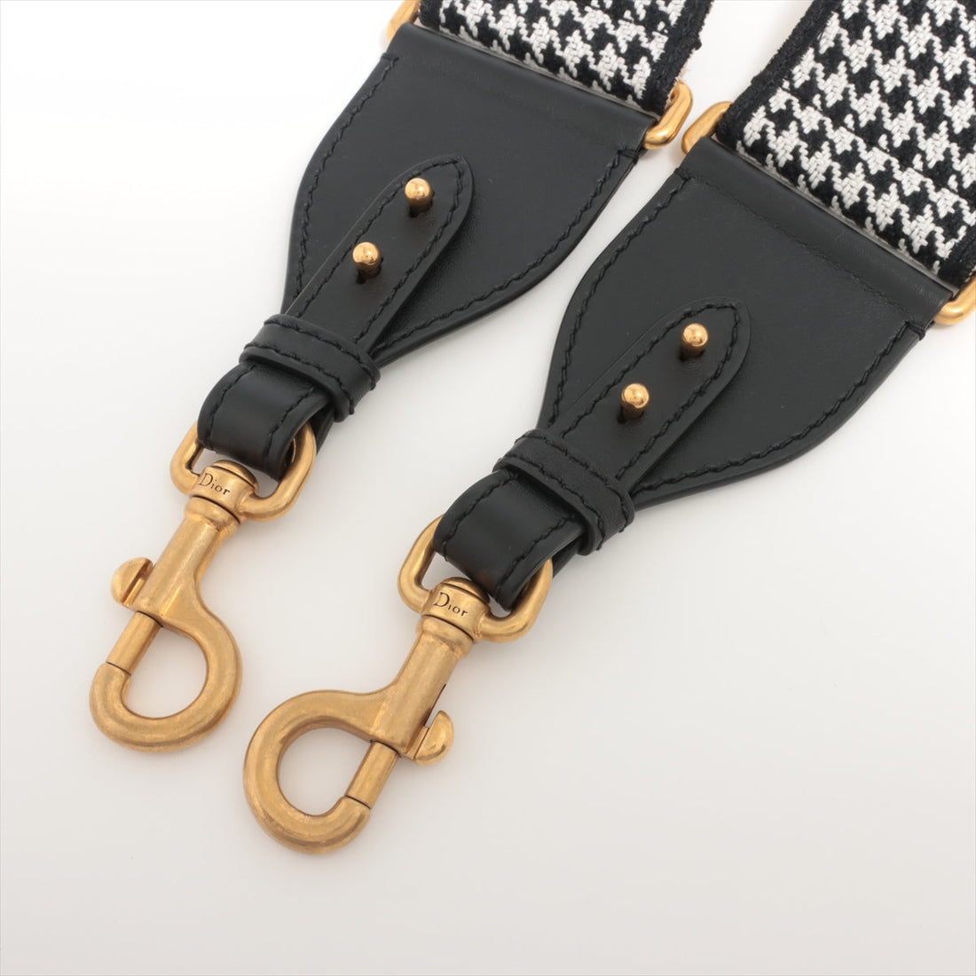 Dior 30 Montaigne 30 Montaigne Shoulder Strap Fabric Black x White Embroidery