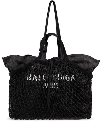 CANVAS FISHNET LAYER LOGO PRINT BAG