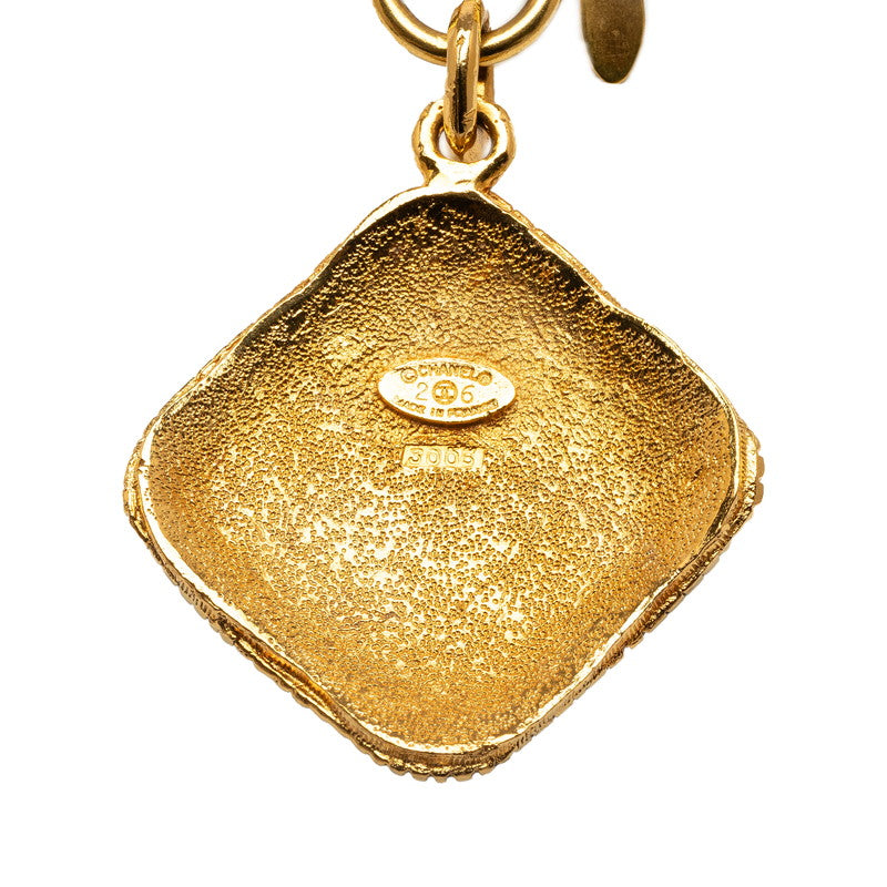 CHANEL Vintage Necklace Stone in Green Gold Plating Ladies