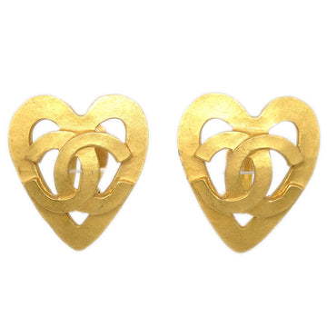 Chanel 1995 Heart Earrings Gold Clip-On 95P
