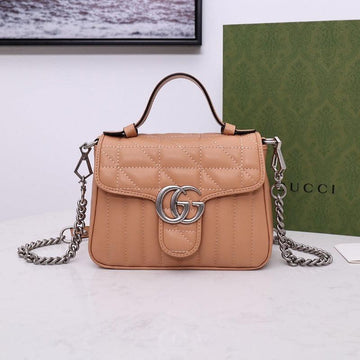 Makersluxe - Marmont Mini Top Handle Bag Dark Beige