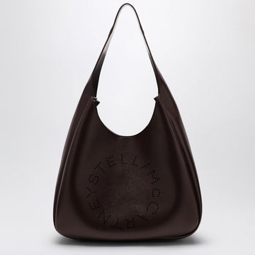 Stella Mccartney Black Leather Hobo Bag With Logo Women