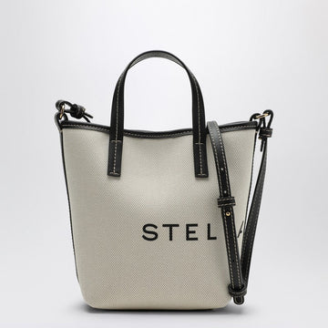Stella Mccartney Écru Cotton Blend Canvas Tote Bag With Logo Women
