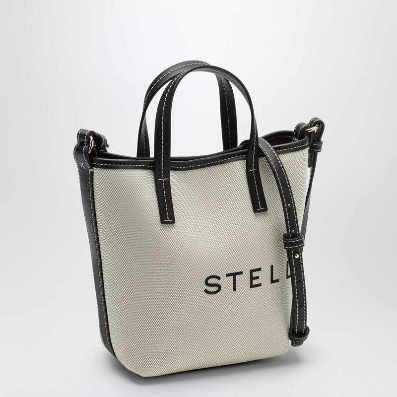 Stella Mccartney Écru Cotton Blend Canvas Tote Bag With Logo Women