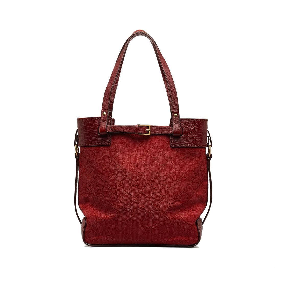Red Gucci GG Canvas Belt Tote Bag