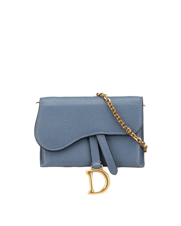 Nano Goatskin Saddle Chain Pouch with Detachable Strap