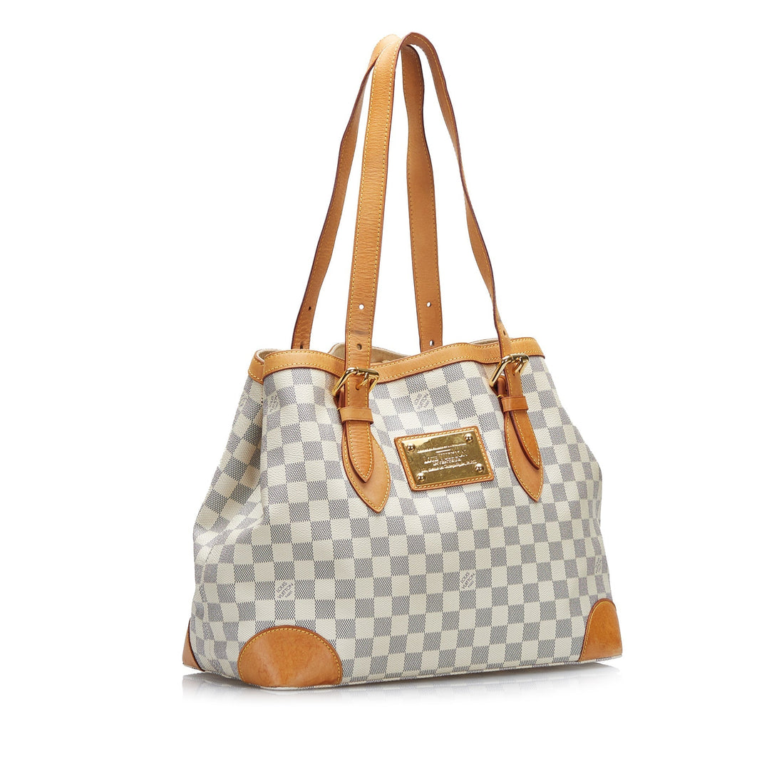 White Louis Vuitton Damier Azur Hampstead MM Tote Bag