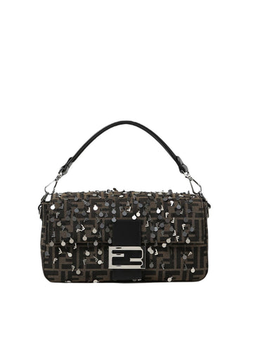 FENDI Mini FF Jacquard Shoulder Handbag