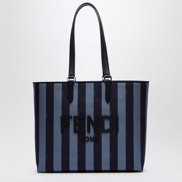 FENDI Striped Fabric Shopper Handbag with Logo - Men’s Essential