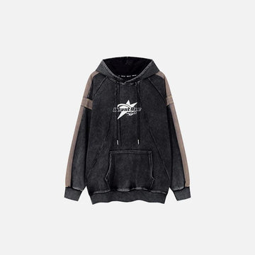 Star Emblem Contrast Hoodie