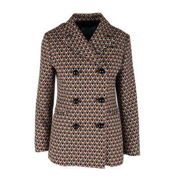 Prada Geometric Print Double Breasted Jacket - '10s