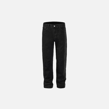 Black Solid Straight Jeans