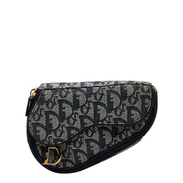 Christian Dior Trotter Canvas Navy Mini Saddle Clutch Bag