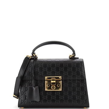 Padlock Top Handle Bag Guccissima Leather Small