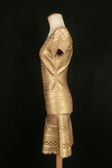 Robe dorée Hervé Léger