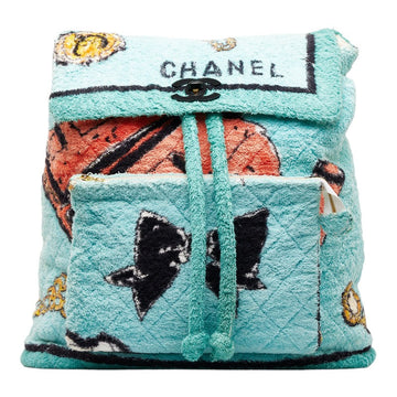 Chanel Pattern Backpack Multicolor Cotton Women's