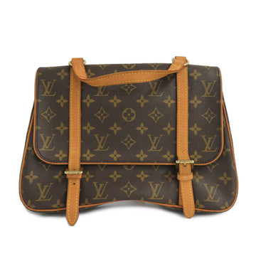 Louis Vuitton Marel Saccad M51158 Monogram Handbag Shoulder Bag Lock Brown Leather Monogram Canvas