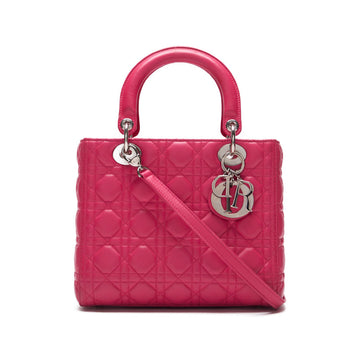 Dior Dior 's Lady 2WAY Handbag  Pink (Silver G) Lady's Handbag Lady's Handbag   Delivery] Lambskin s Online