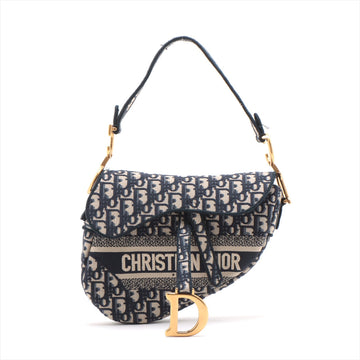 Christian Dior Saddle Bag Canvas Shoulder Bag Nbey
