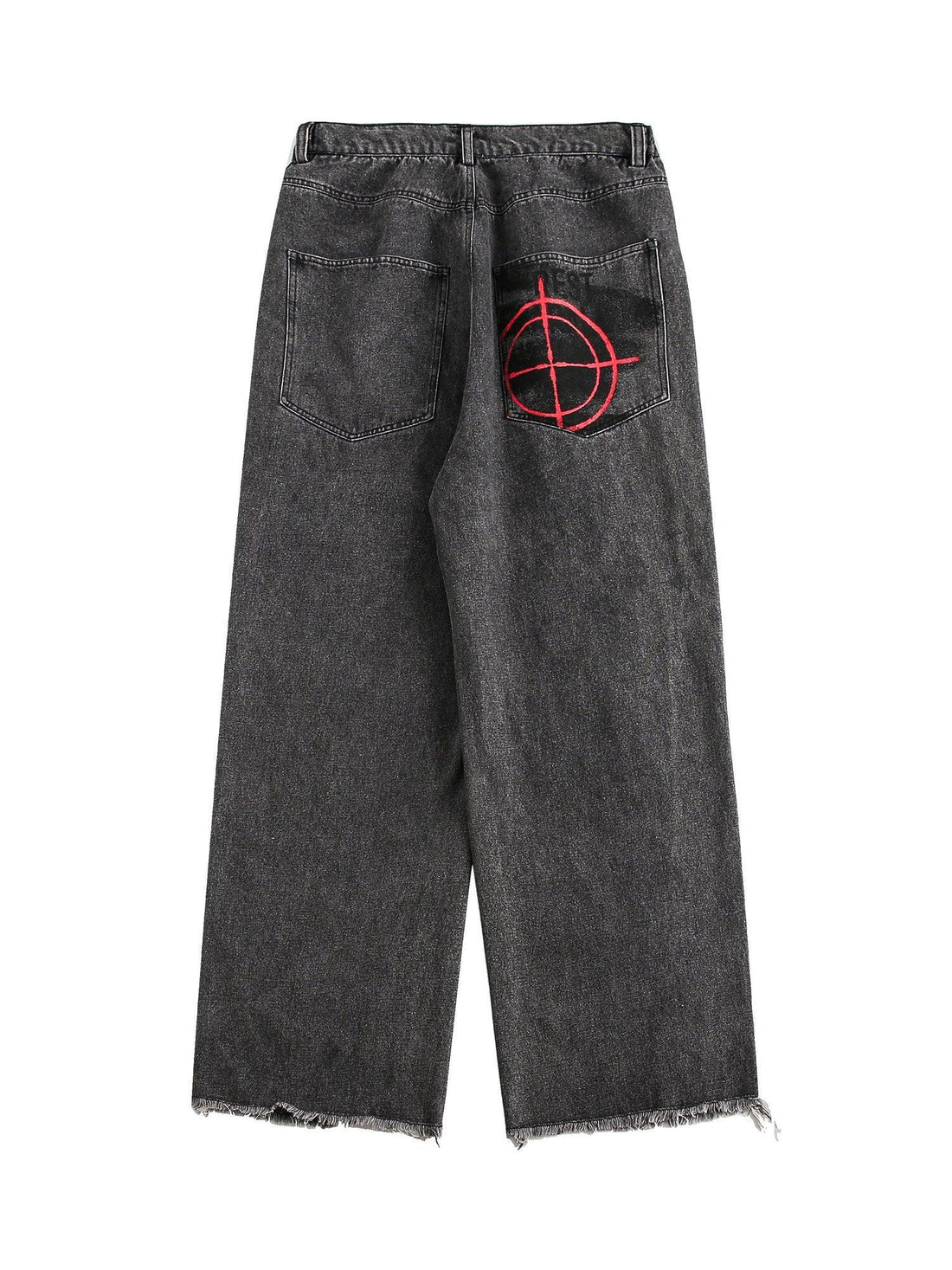 Makersluxe High Street Hip-hop Fun Print Jeans