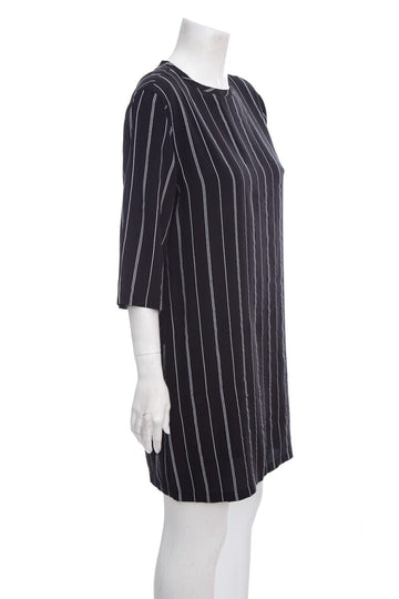 Equipment Black & White Striped Shift Dress SZ M