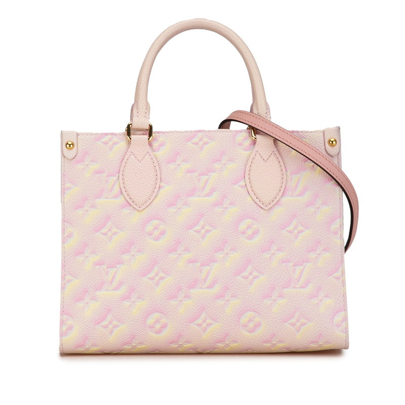 Louis Vuitton Monogram Implant On The Gor PM Handbag Shoulder Bag 2WAY M46168 Light Pink Yellow Leather  Louis Vuitton