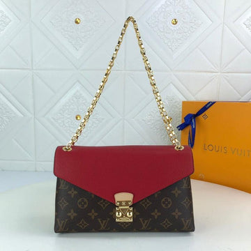 Makersluxe - Canvas Pallas Chain Shoulder Bag Red