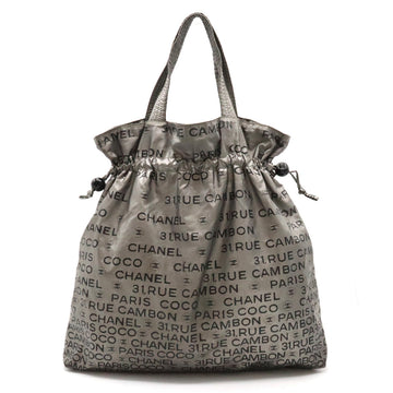CHANEL CHANEL Unlimited Logo Coca-Cola Brand s Bag Handle Nylon Silver Black Black