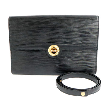 Louis Vuitton M52572 2W Clutch Shoulder Bag Black Leather