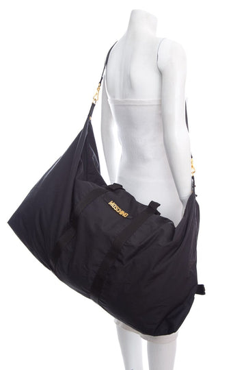Moschino Black Nylon Weekender