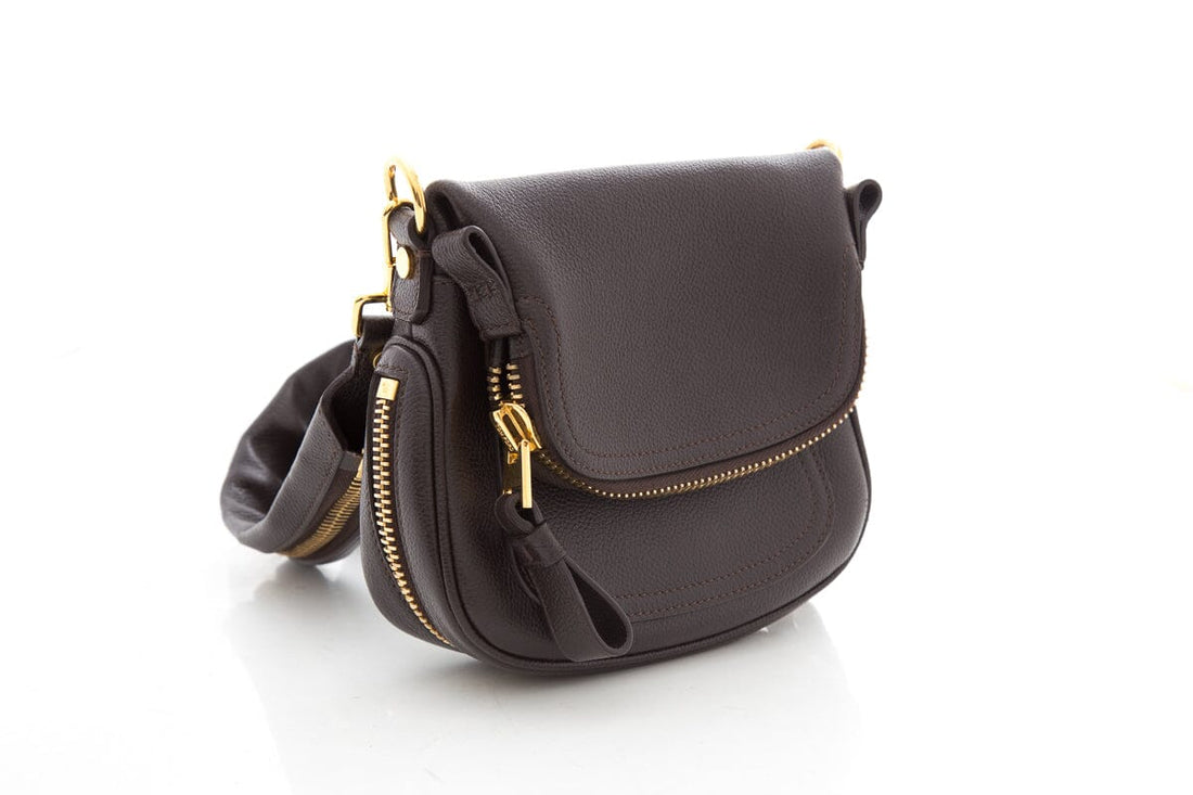 Tom Ford Chocolate Mini Jennifer Crossbody Zipper Strap Handbag