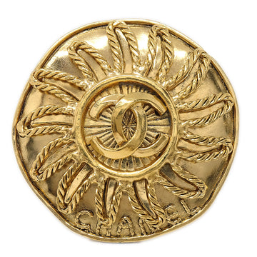 Chanel Medallion Sun Brooch Pin Gold 94A