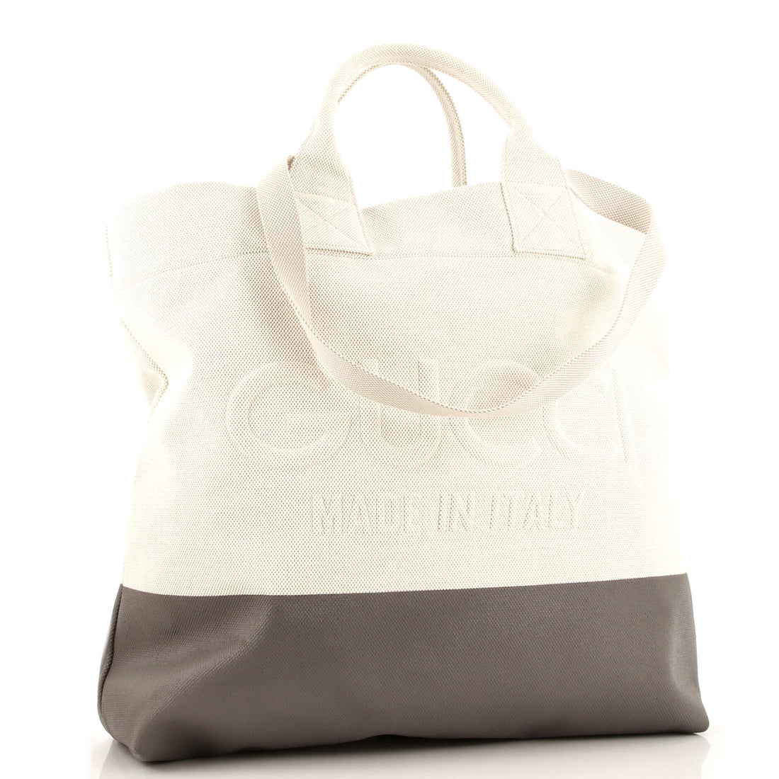 Logo Embossed Open Tote Canvas