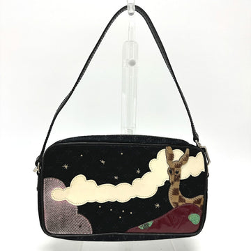LOUIS VUITTON Shoulder Bag M92275 Satin black Monogram Satin Pochette Conte Do Fe Women Used