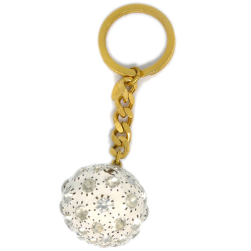 Chanel Key Holder Rhinestone White 98P Small Good