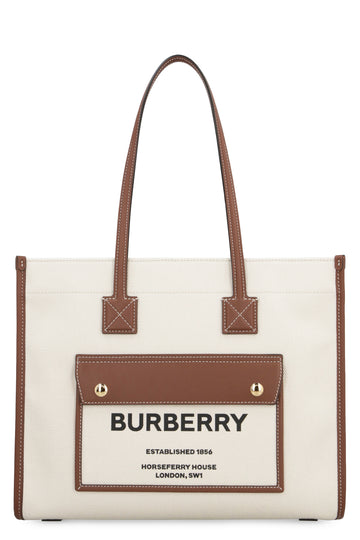 FREYA SMALL BEIGE/LEATHER TOTE