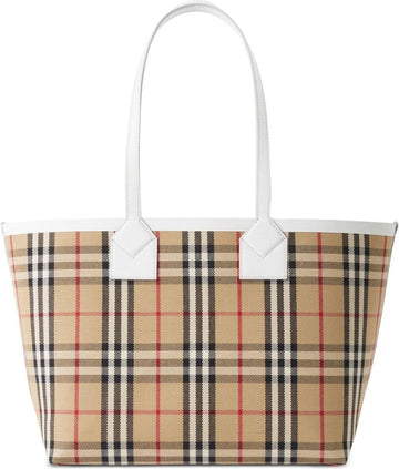 Check Motif Small Tote Bag