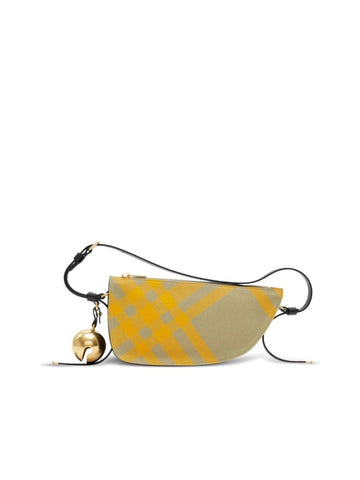 Check Pattern Bell Charm Shoulder Bag