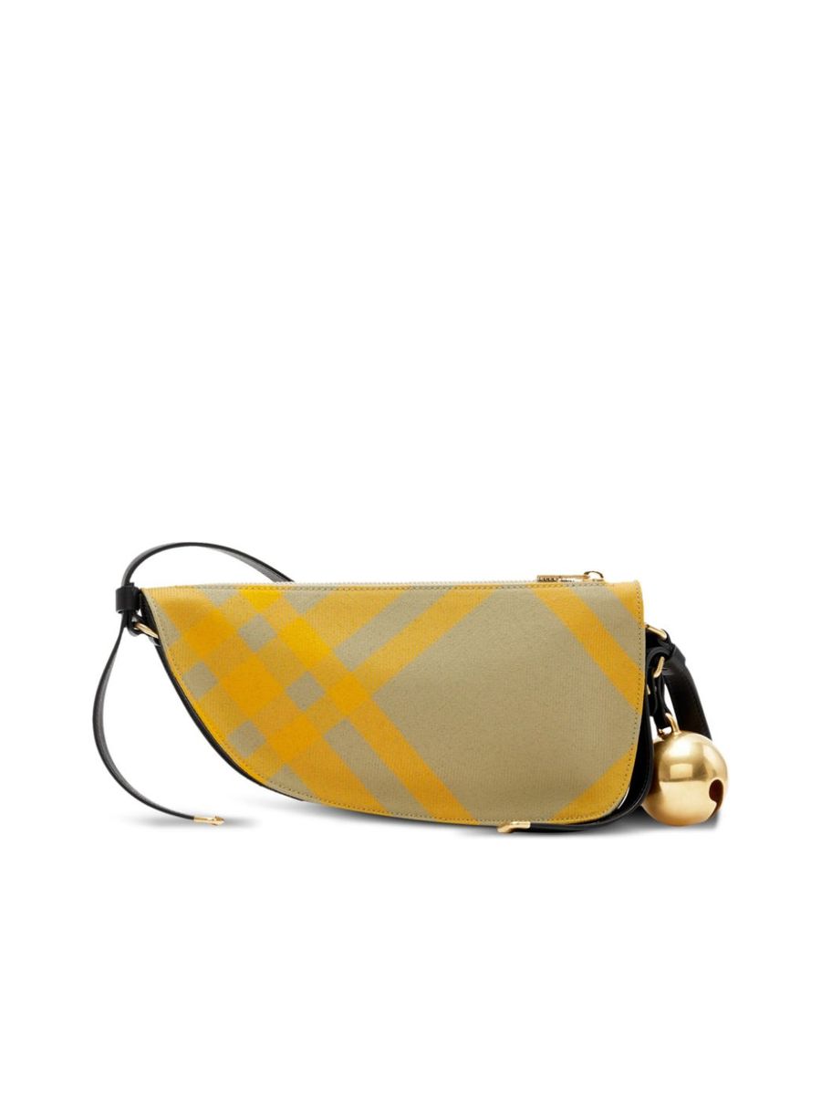 Check Pattern Bell Charm Shoulder Bag